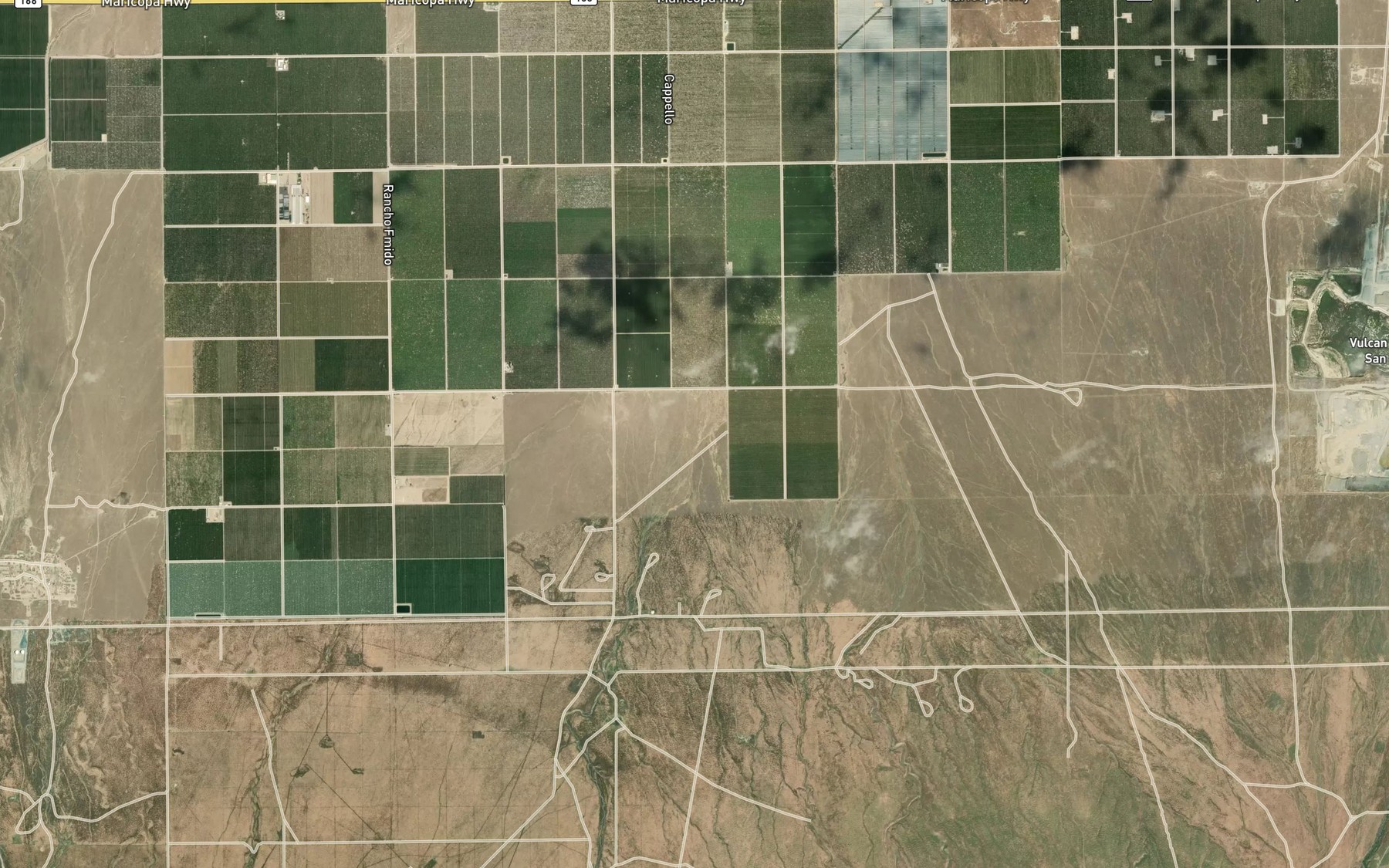 Satellite map of the Muddy Creek