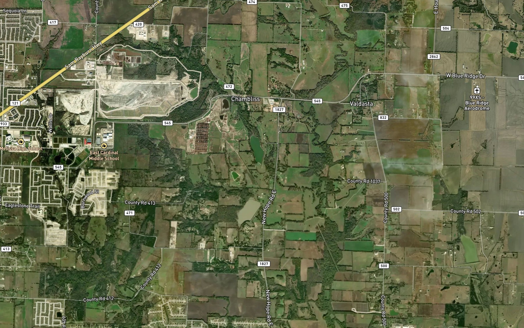 Satellite map of the Soil Conservation Service Site 10 Reservoir