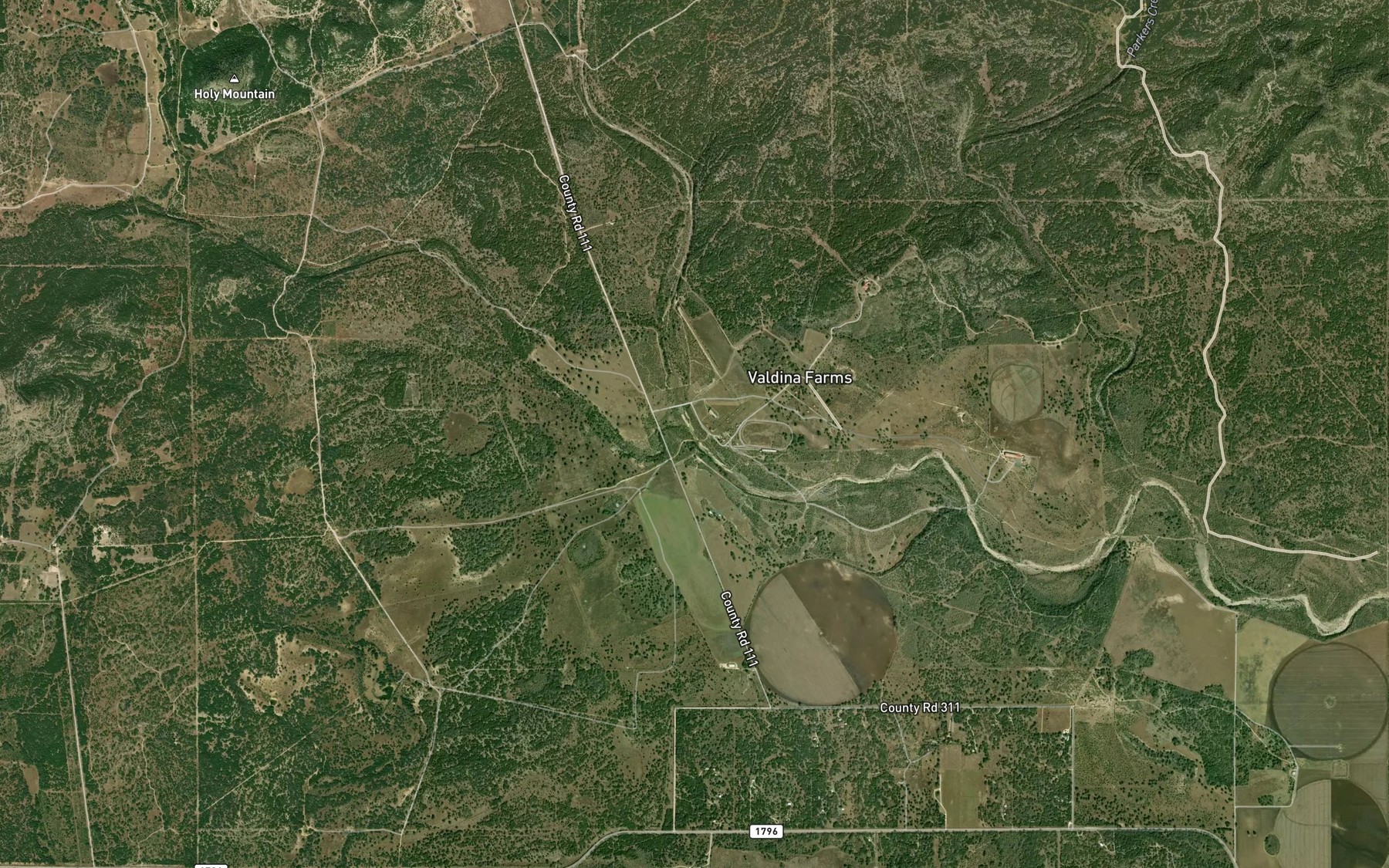 Satellite map of the Little Seco Creek