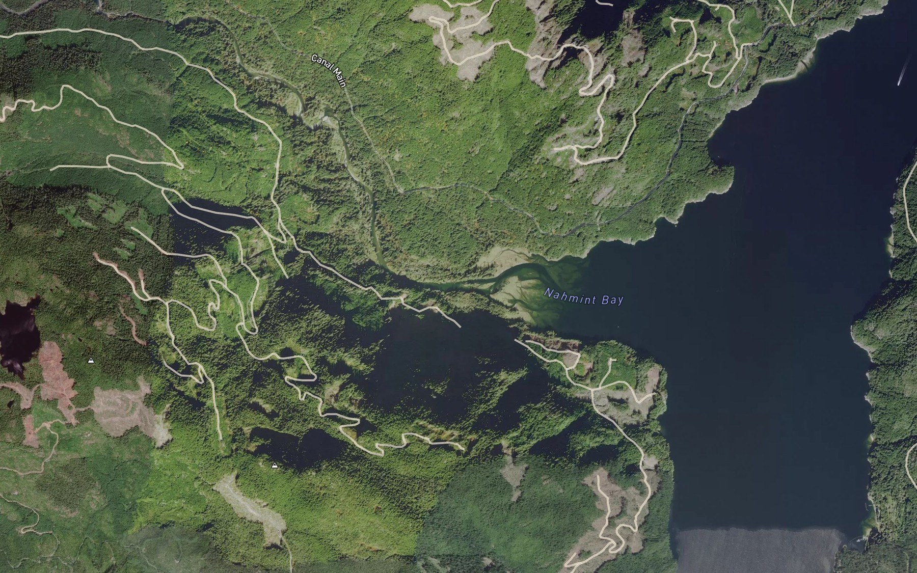 Satellite map of the Nahmint River