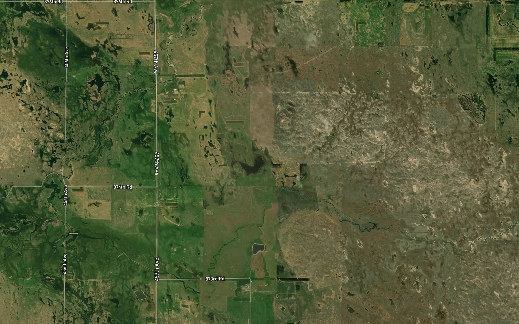 Satellite map of the Carlisle Lake