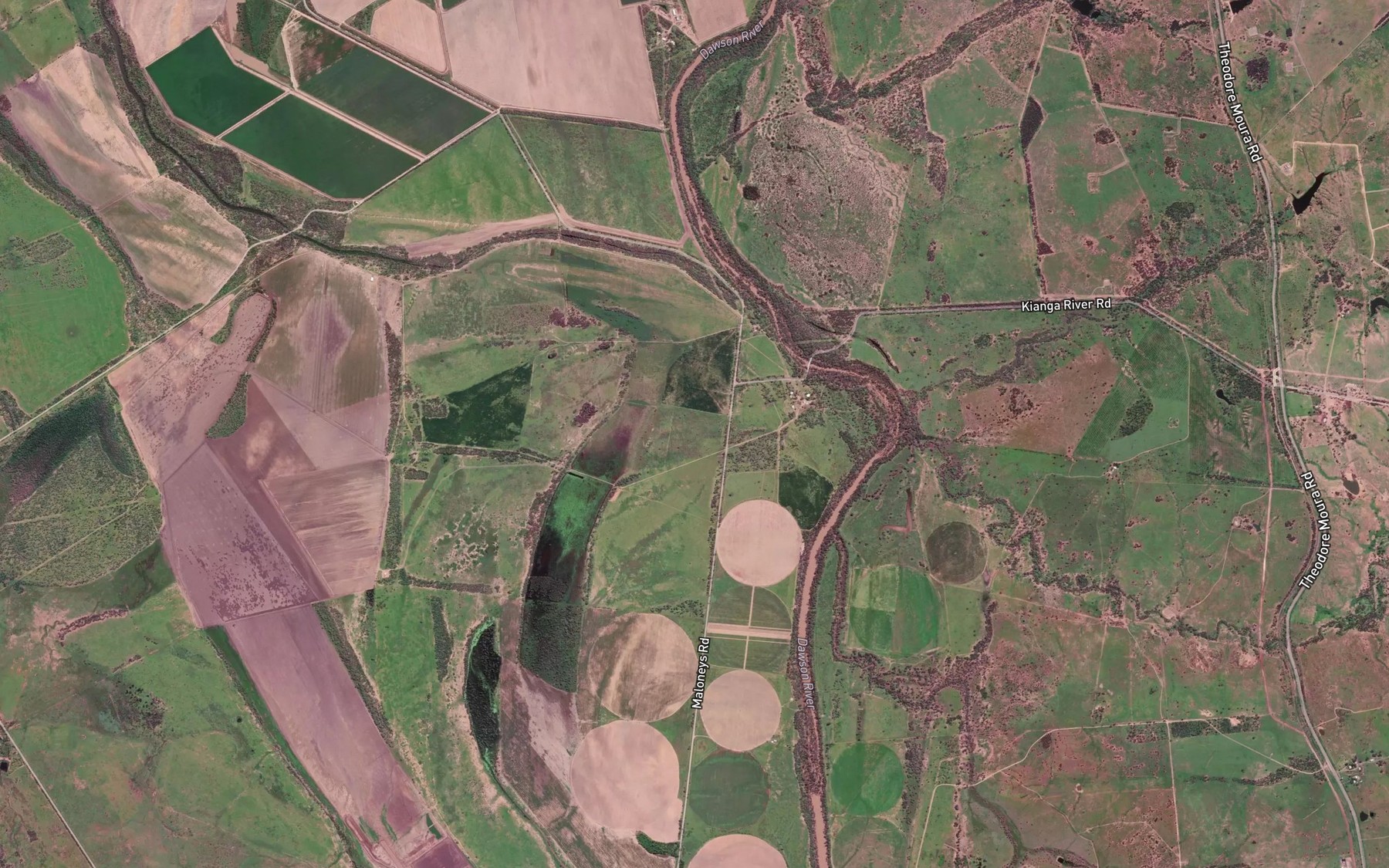 Satellite map of the Huon Creek