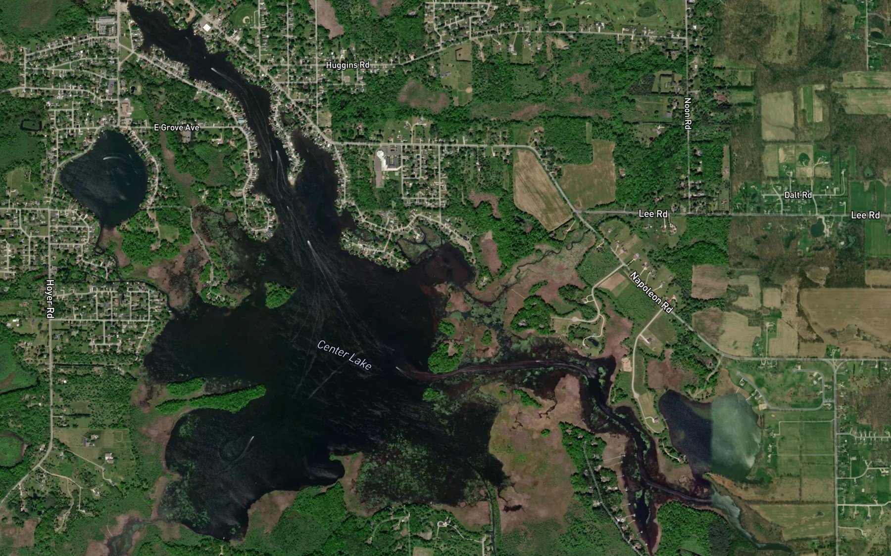 Satellite map of the Center Lake