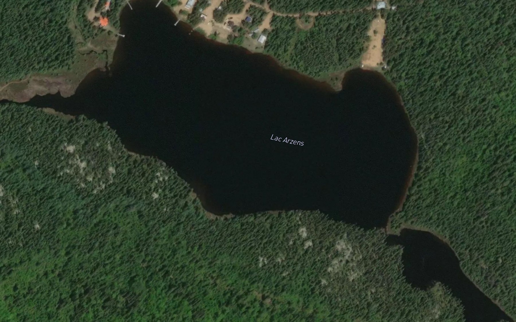 Satellite map of the Lac Arzens