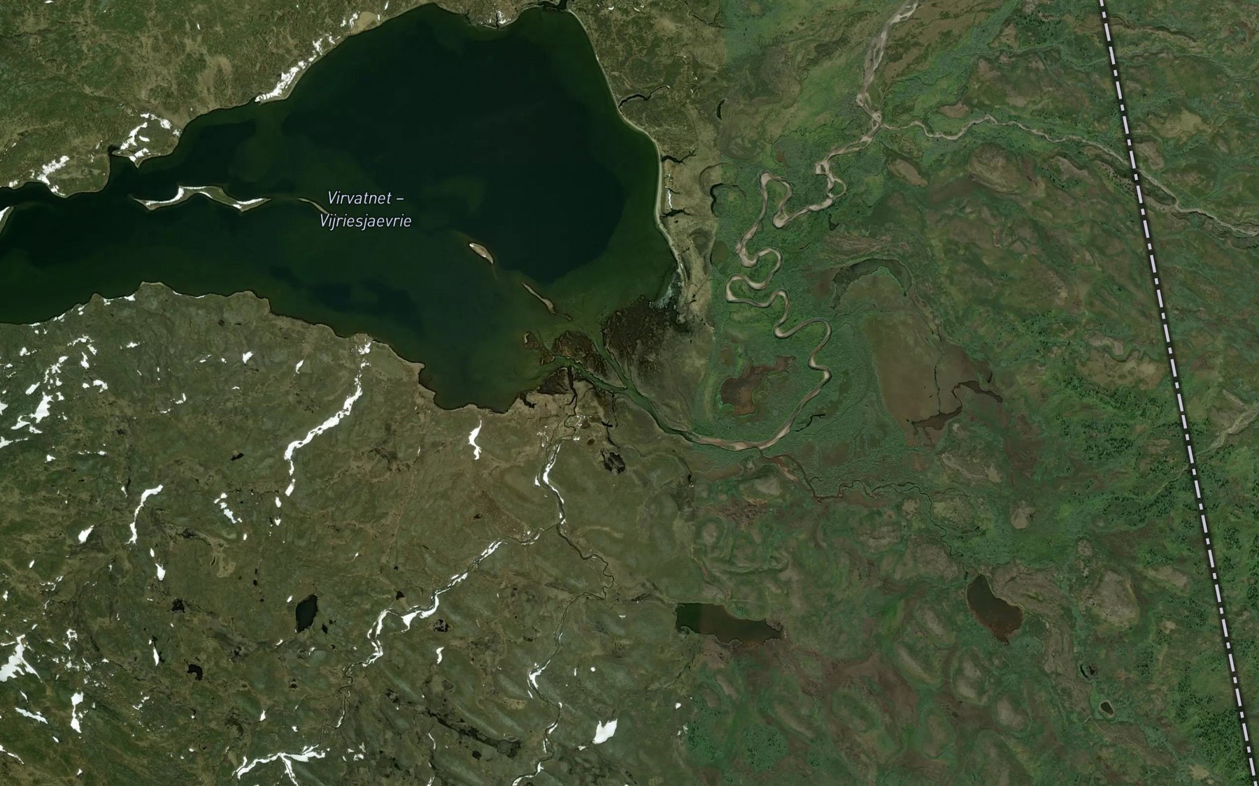 Satellite map of the Virvasselva
