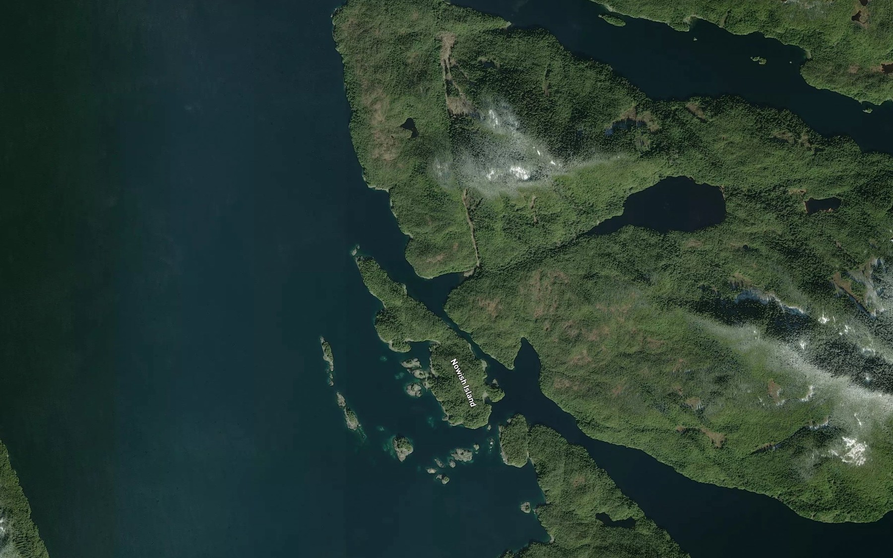 Satellite map of the Nowish Cove