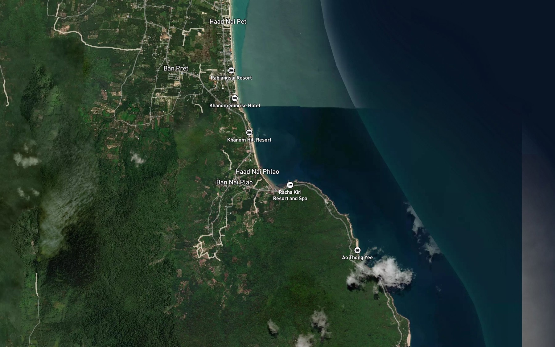 Satellite map of the Ao Nai Phlao