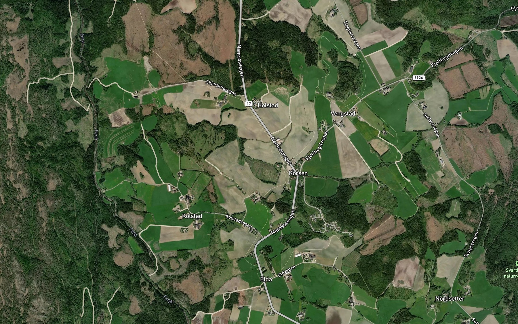 Satellite map of the Almenningsbekken