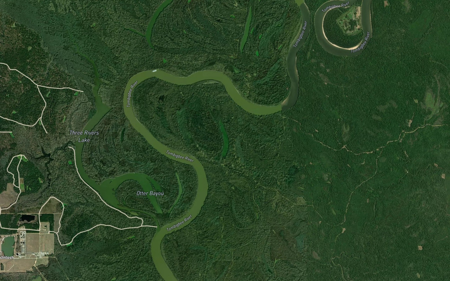 Satellite map of the Bear Lake