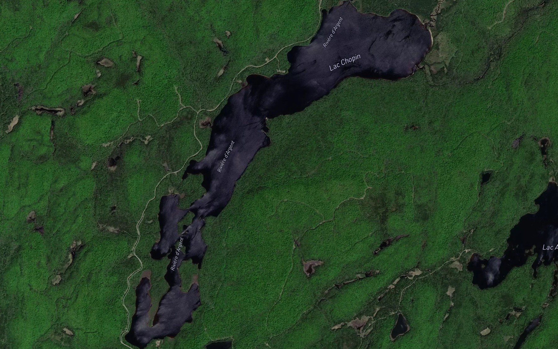 Satellite map of the Lac Chopin