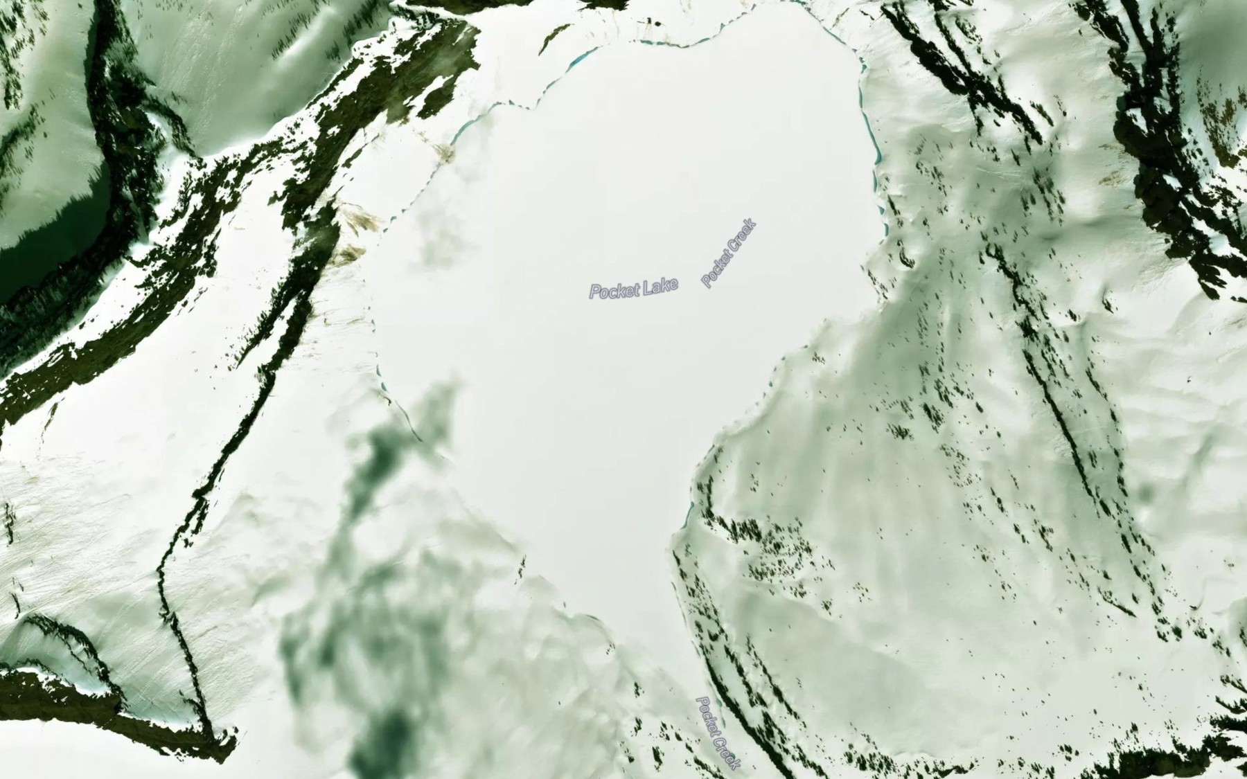 Satellite map of the Pocket Lake