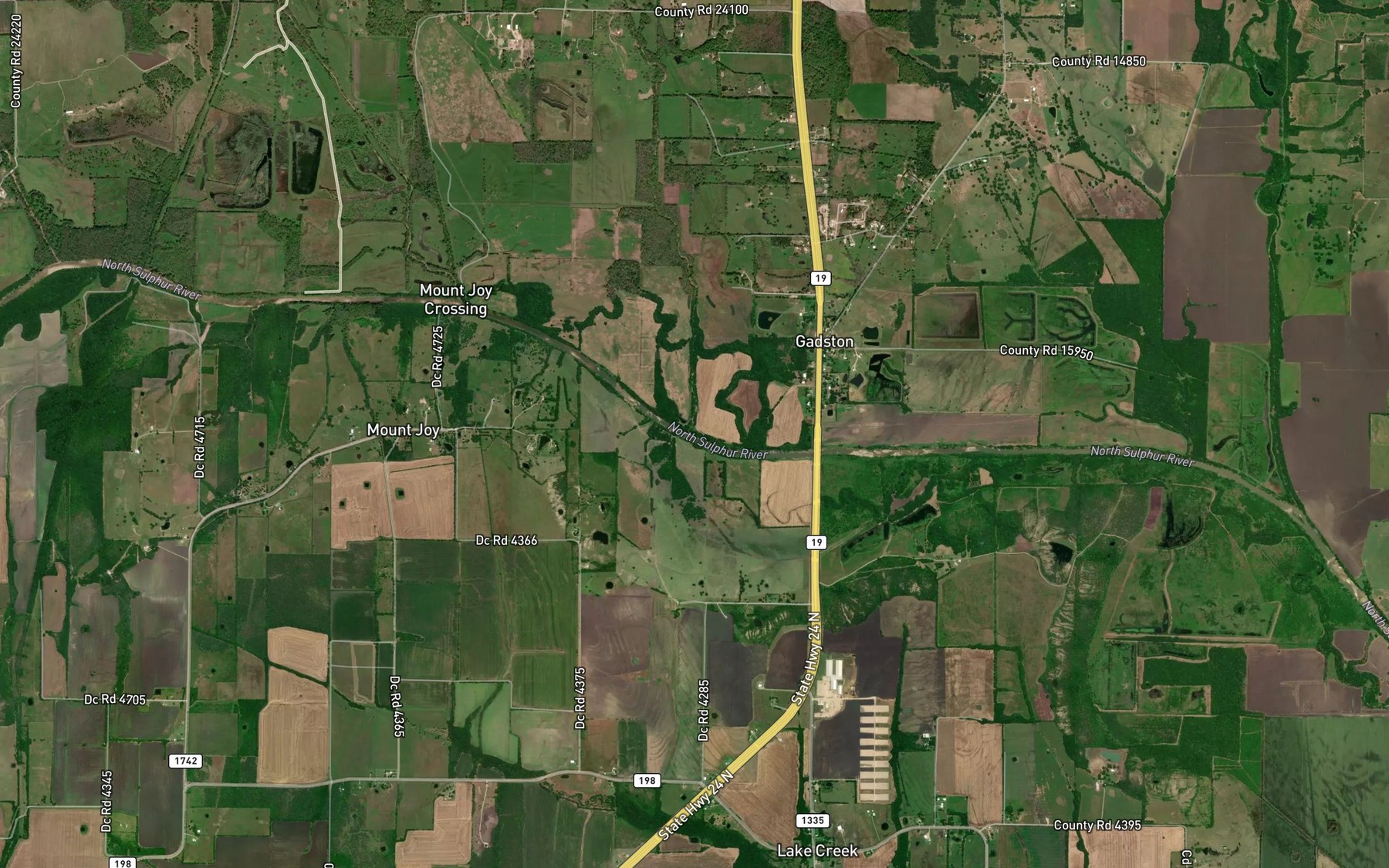 Satellite map of the Cherry Creek