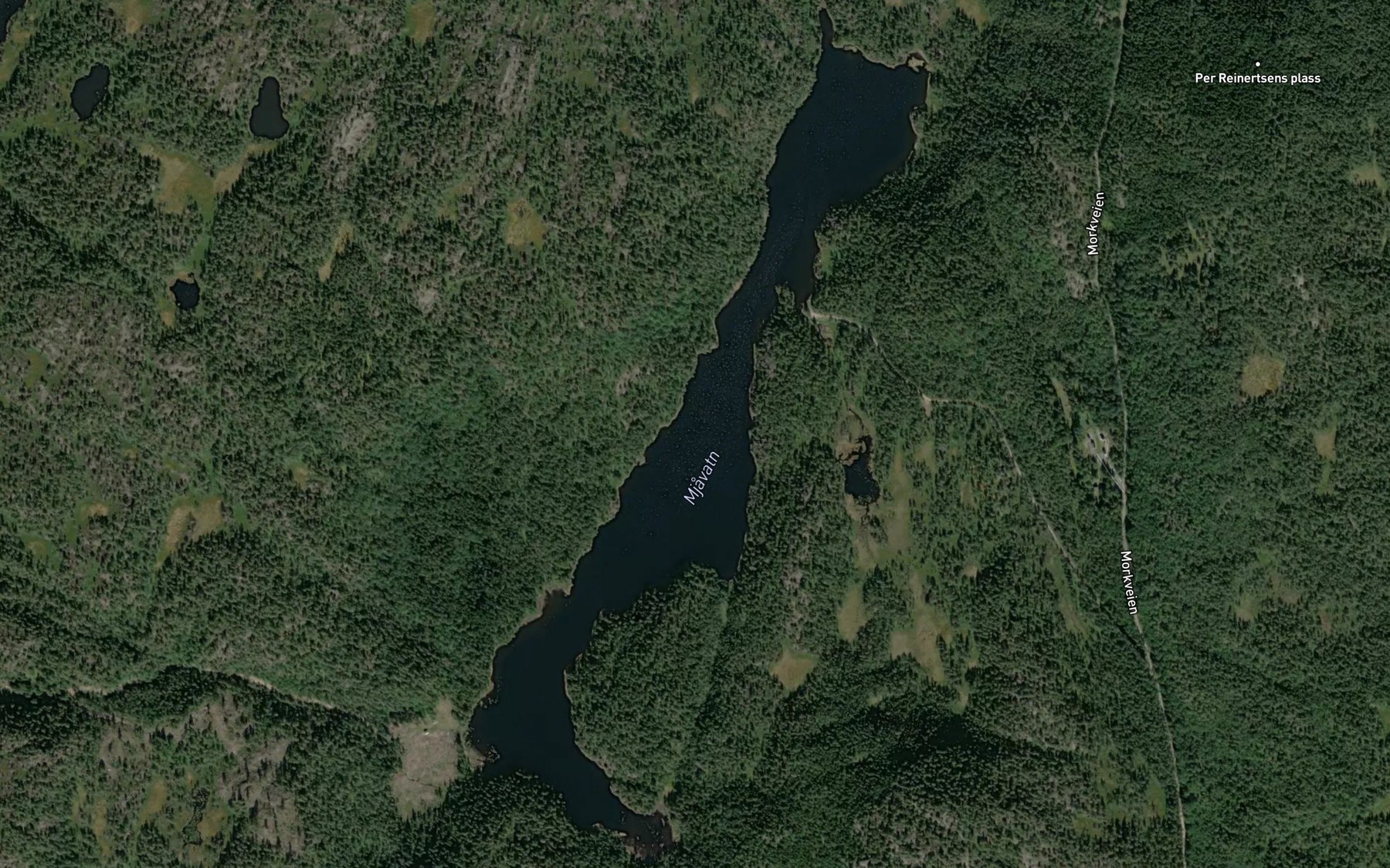 Satellite map of the Mjavatn