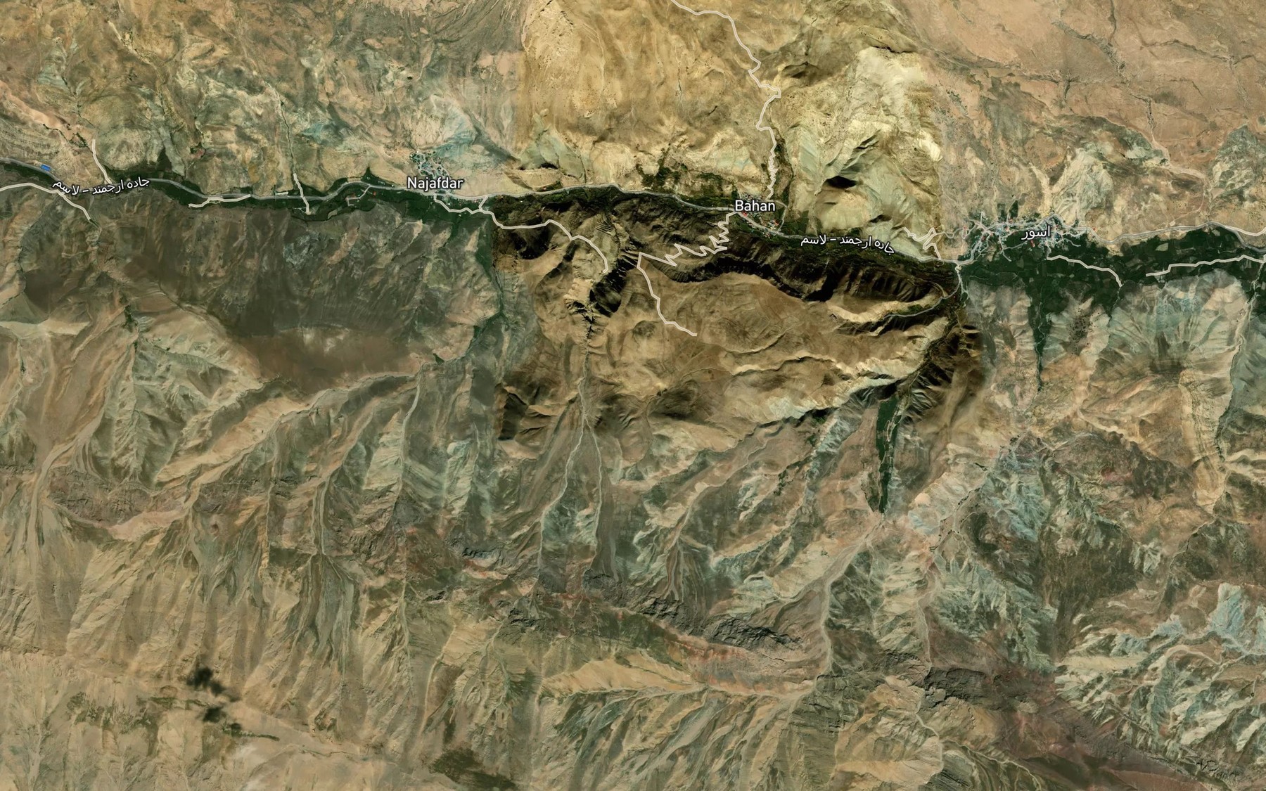 Satellite map of the Cheshmeh-ye Yaftabad