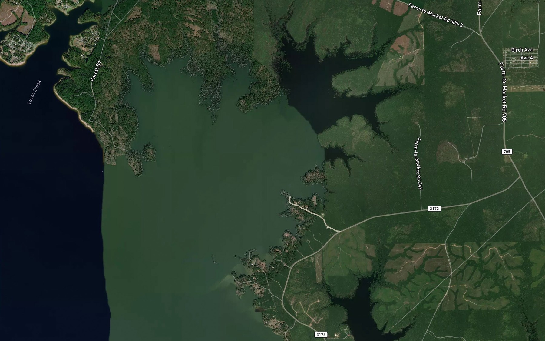 Satellite map of the Hornsby Creek