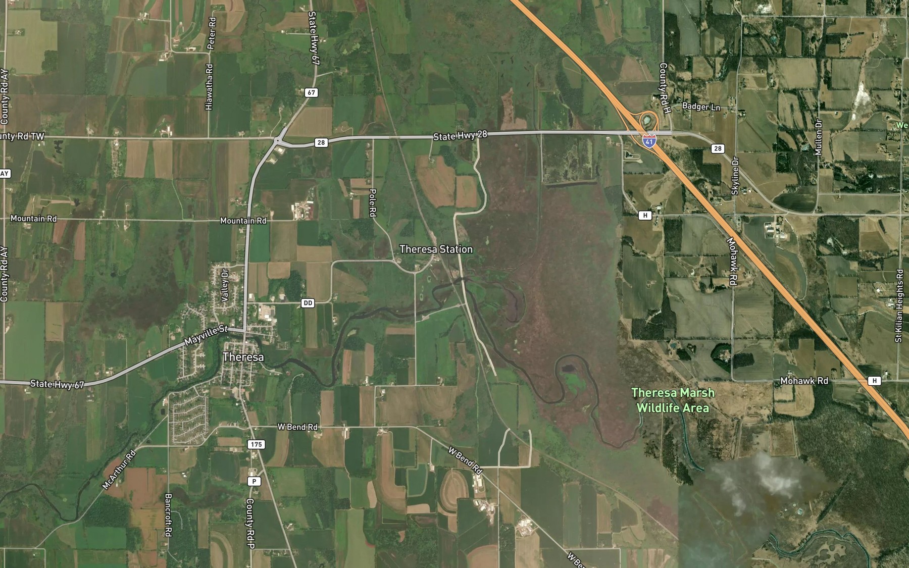 Satellite map of the Kummel Creek