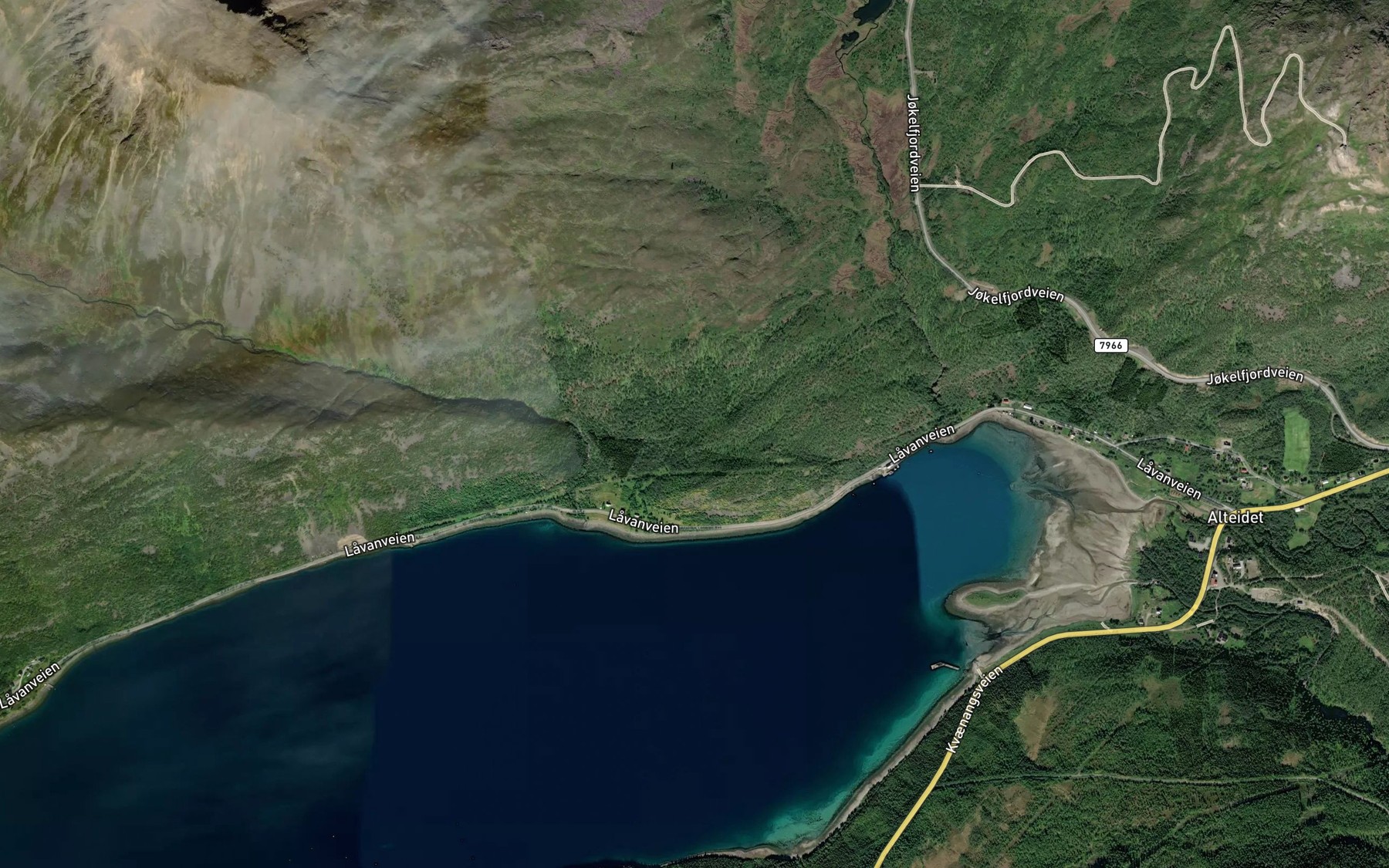 Satellite map of the Lillelva