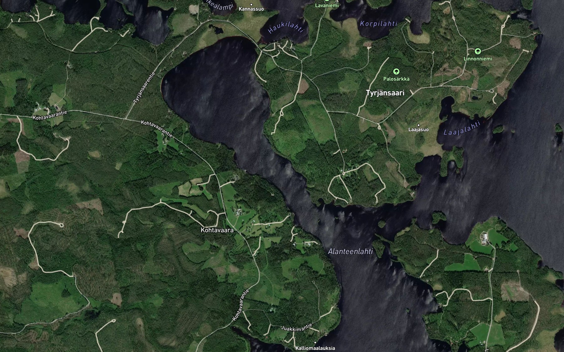 Satellite map of the Kohtavaaransalmi