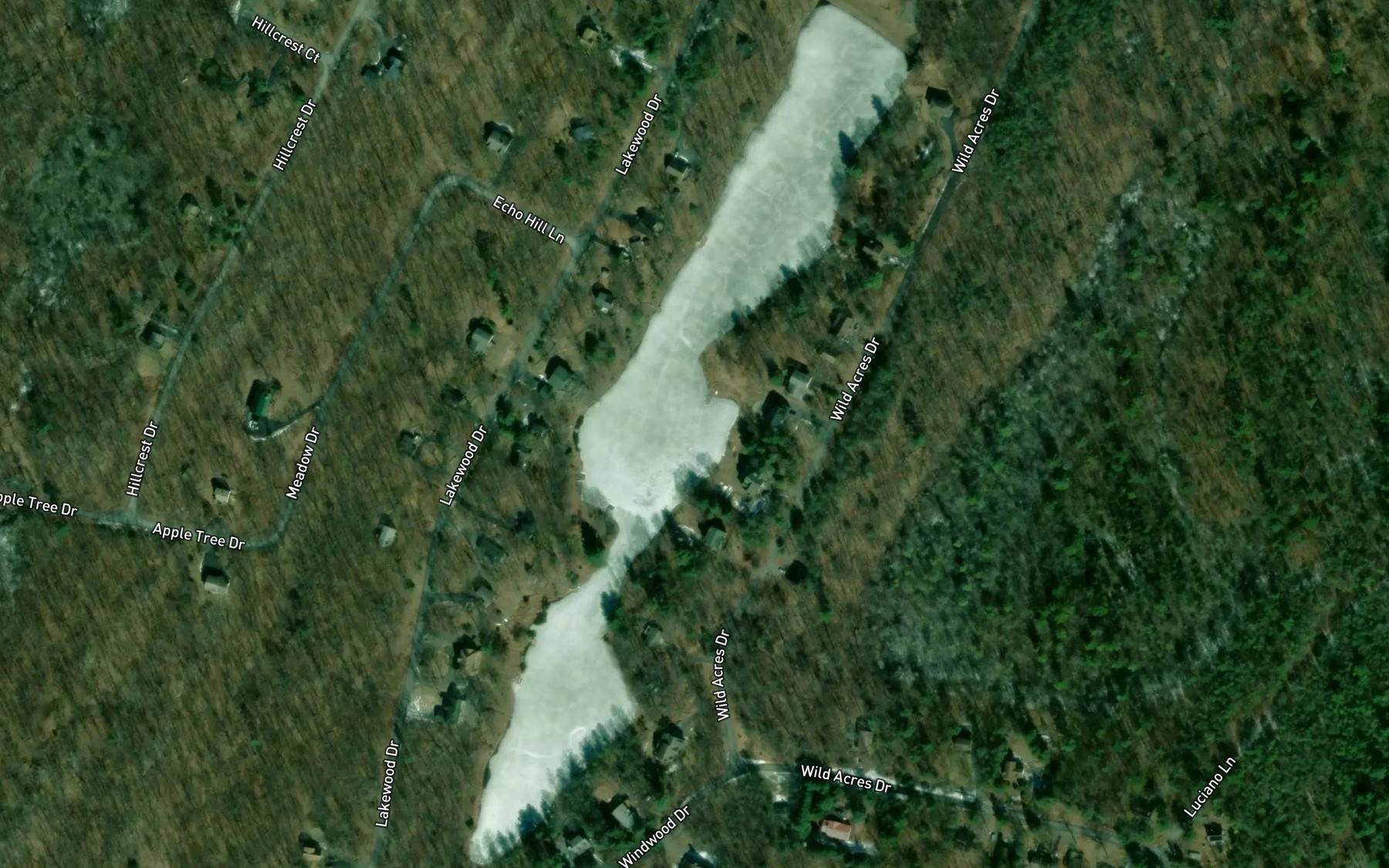 Satellite map of the Long Ridge Reservation Reservoir