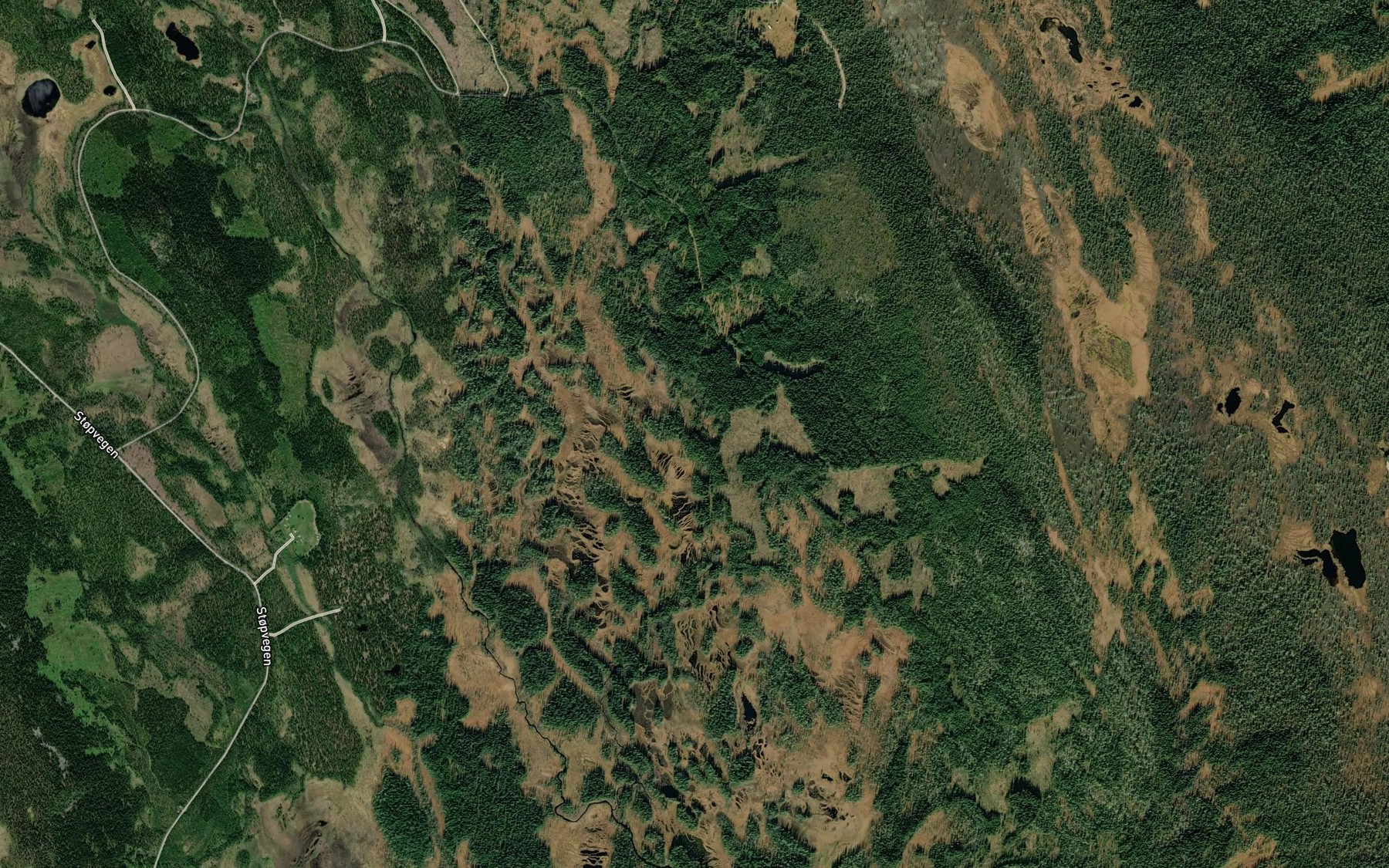 Satellite map of the Skjaerbekken
