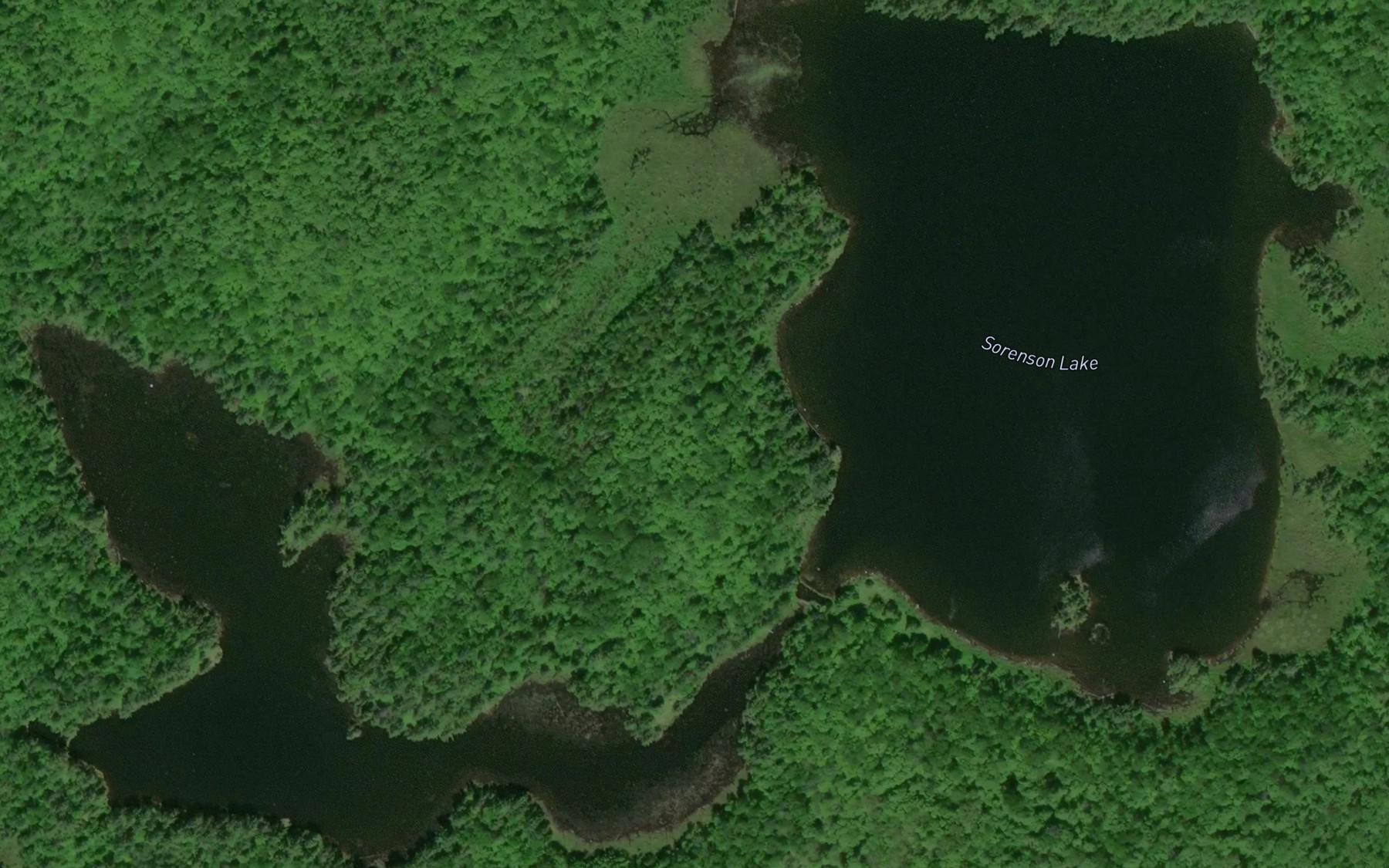 Satellite map of the Sorenson Lake
