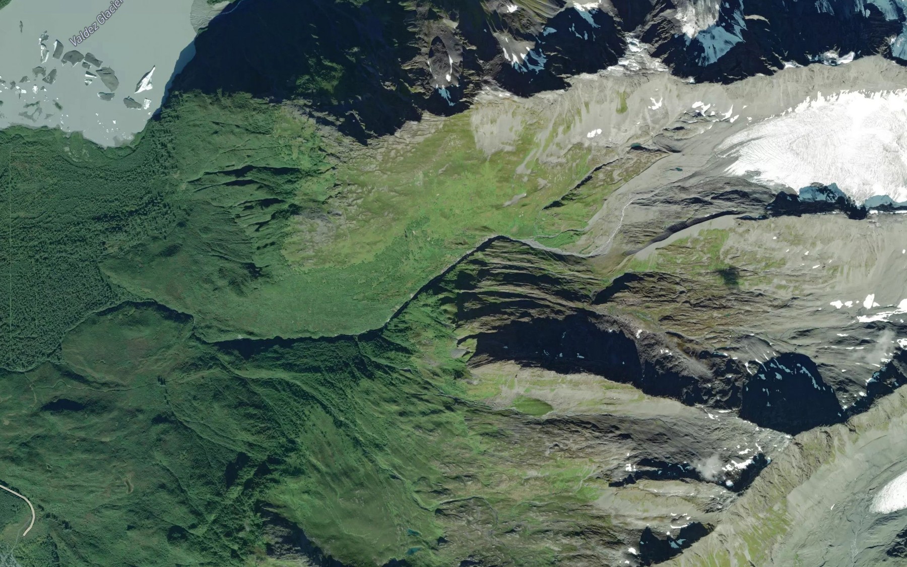 Satellite map of the Camicia Creek
