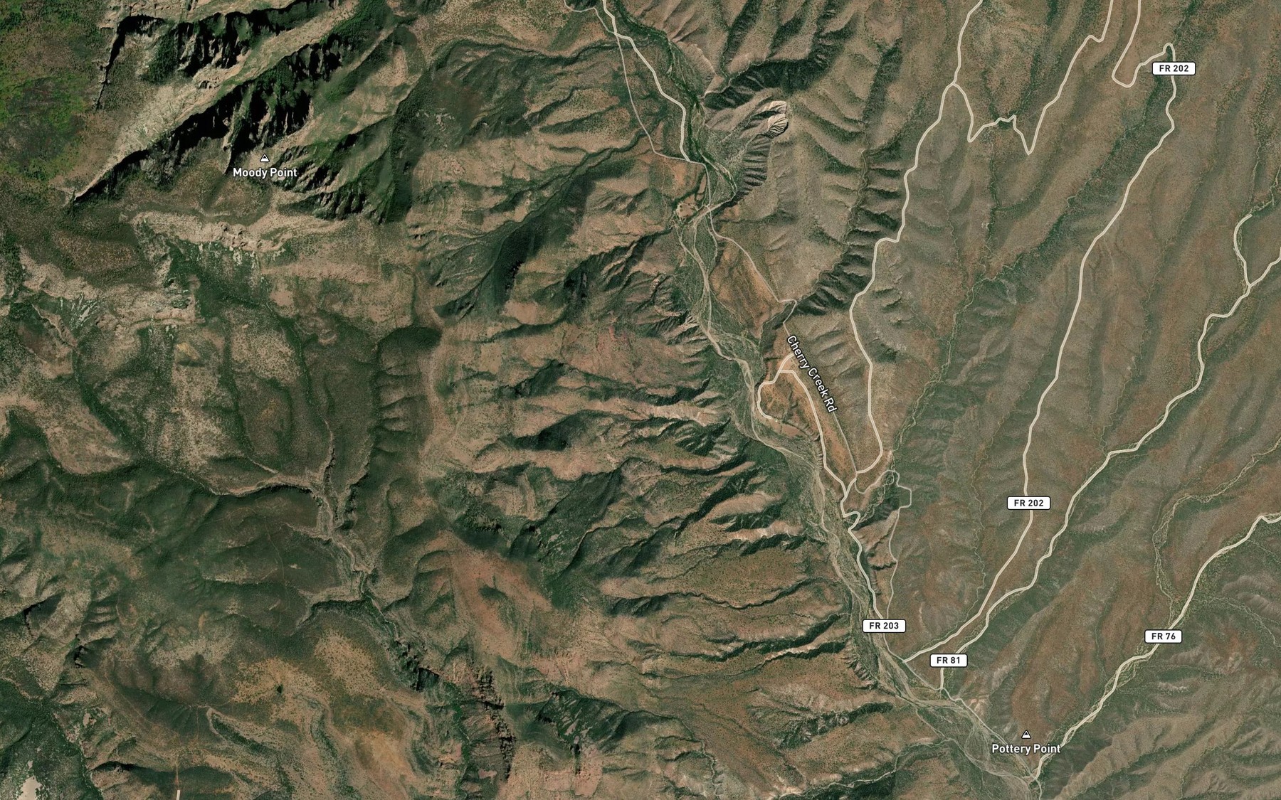 Satellite map of the Javelina Spring