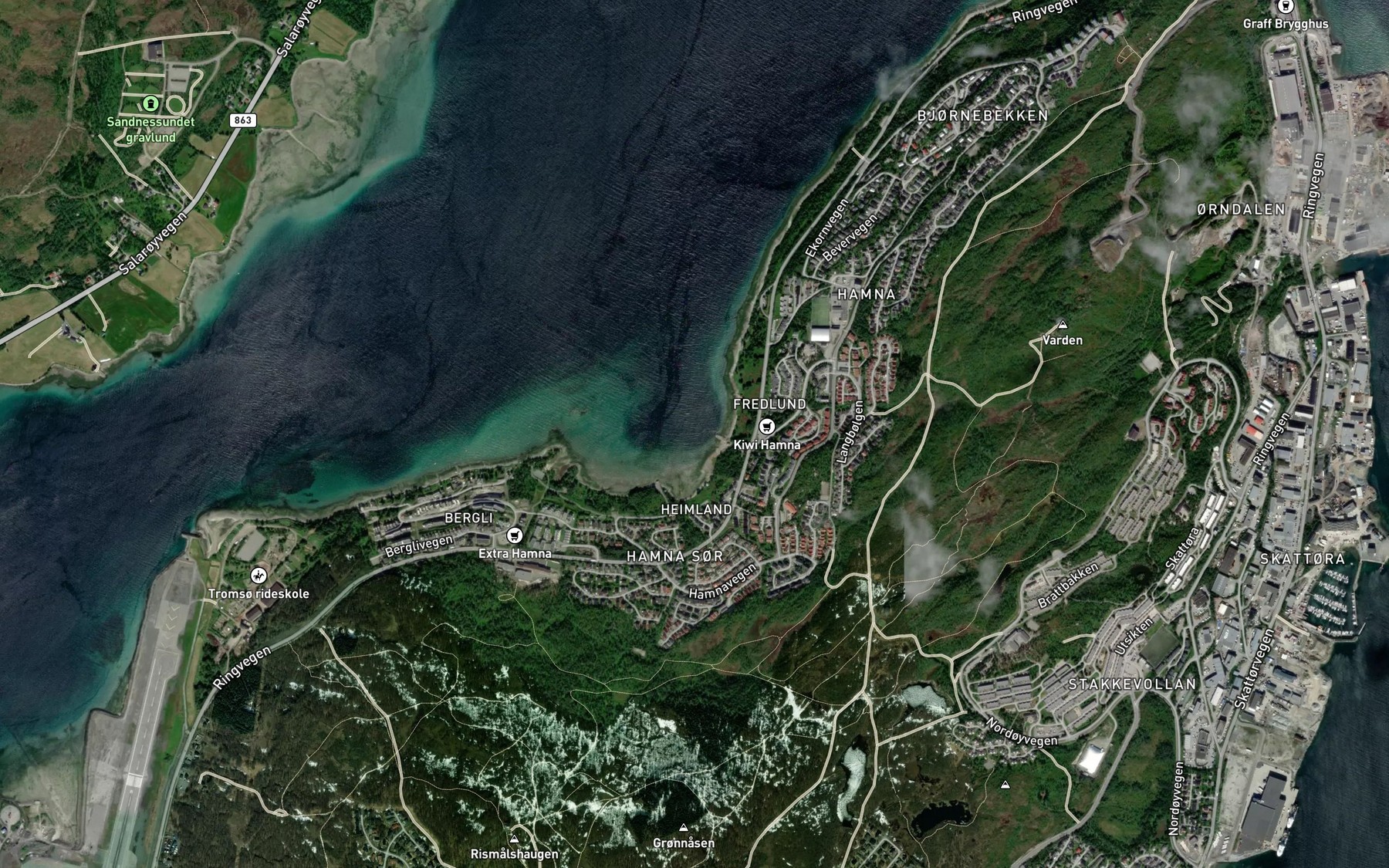 Satellite map of the Sandneshamna