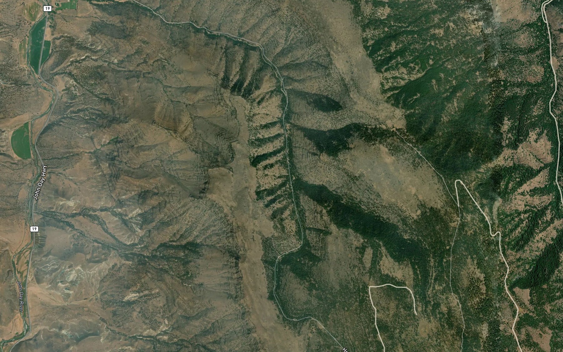 Satellite map of the Burnt Corral Creek