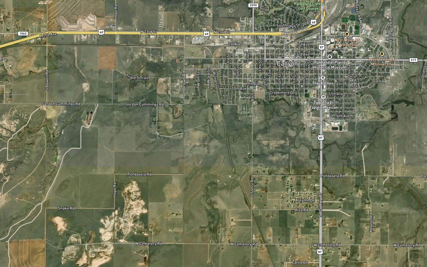 Satellite map of the Dry Creek