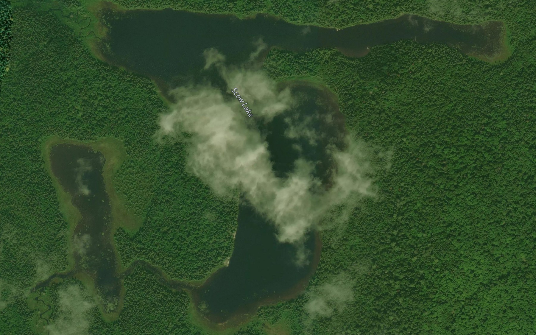 Satellite map of the Scow Lake