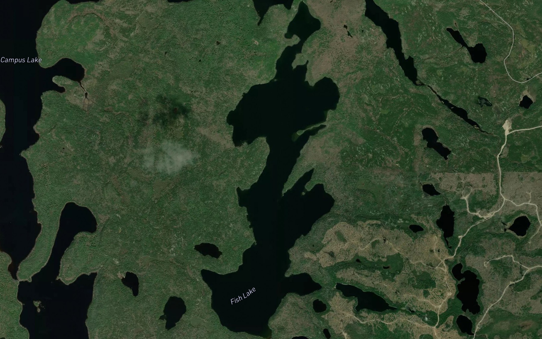 Satellite map of the Fish Lake