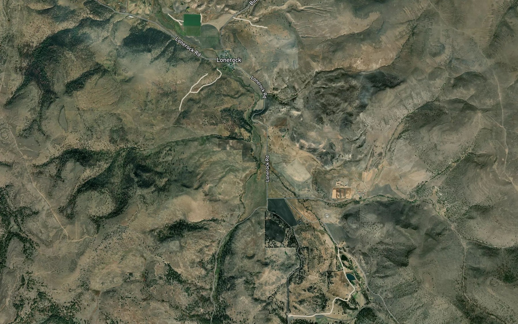 Satellite map of the Brown Creek