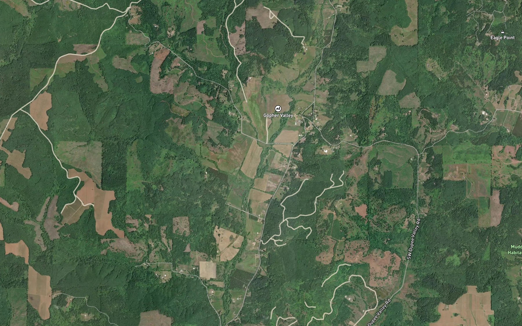 Satellite map of the Grohe Creek