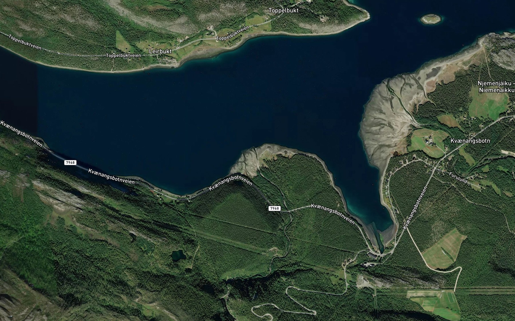 Satellite map of the Aboelva