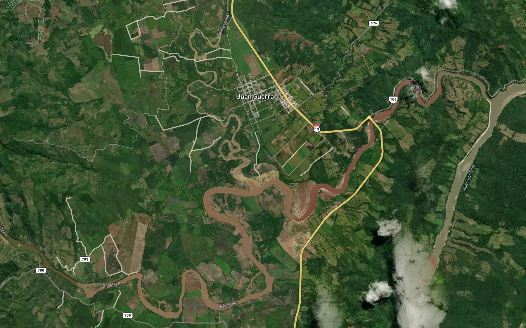 Satellite map of the Rio Cumbaza