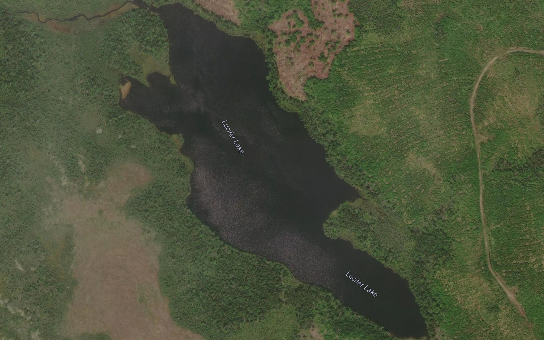 Satellite map of the Lucifer Lake