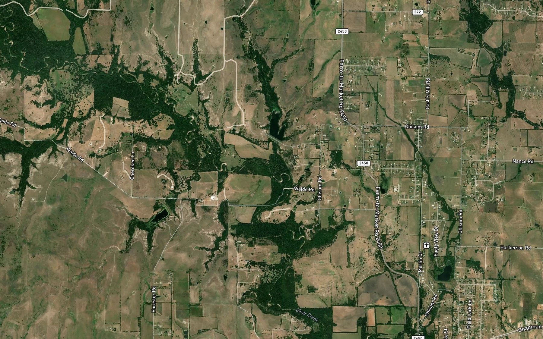 Satellite map of the Buck Creek