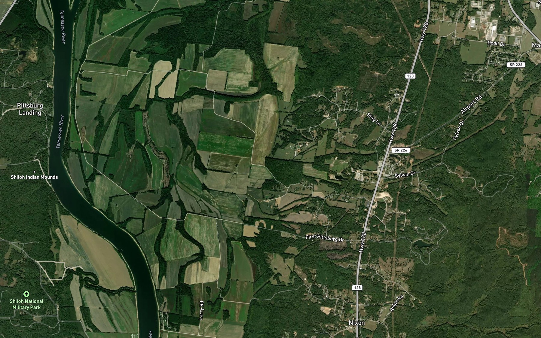 Satellite map of the Baker Branch