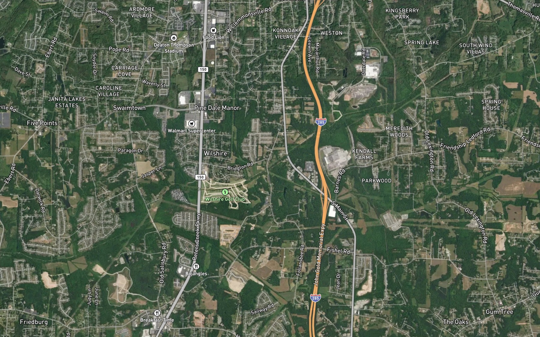 Satellite map of the Soakas Creek