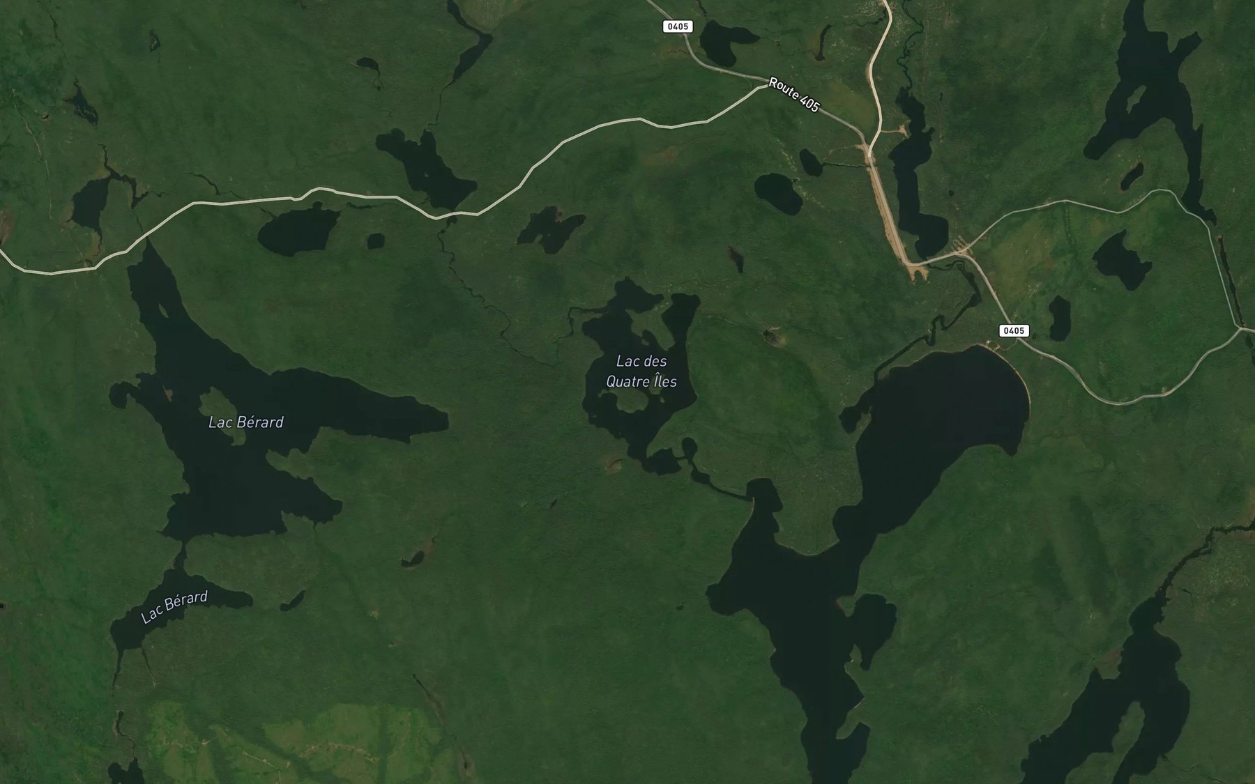 Satellite map of the Lac des Quatre Iles