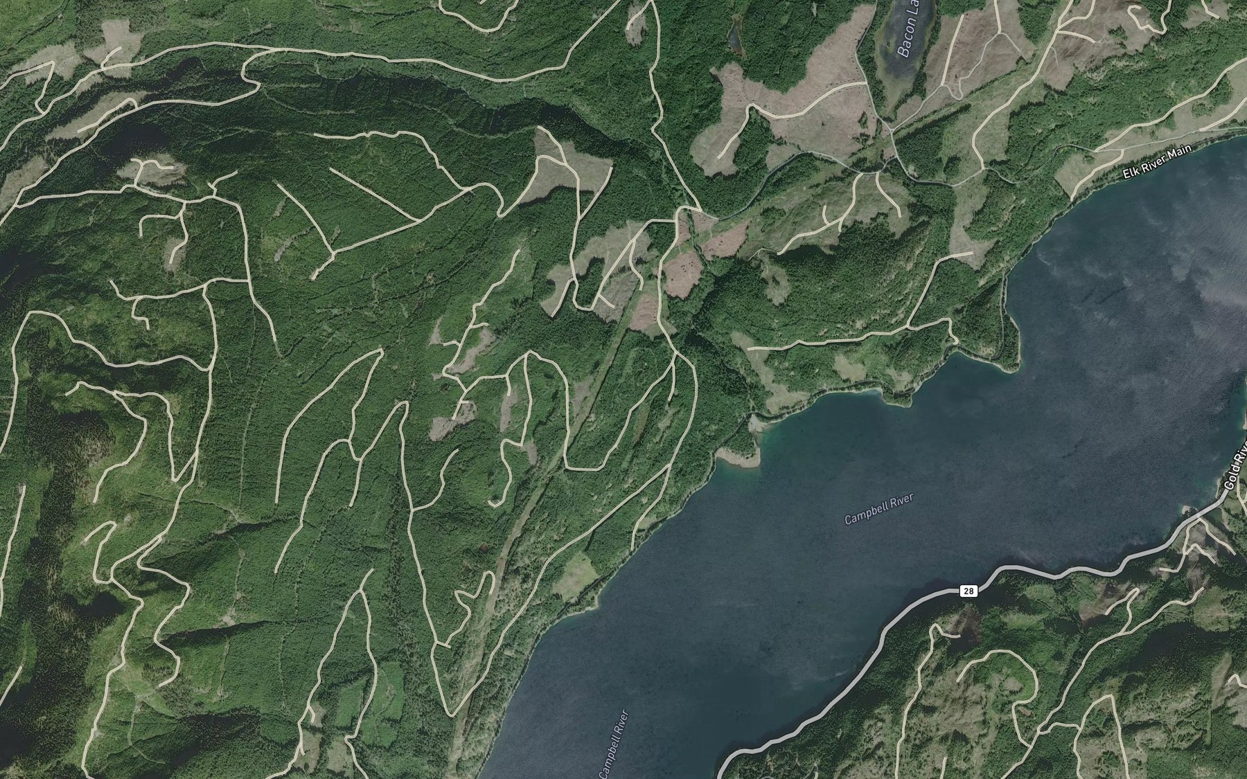 Satellite map of the Ranald Creek