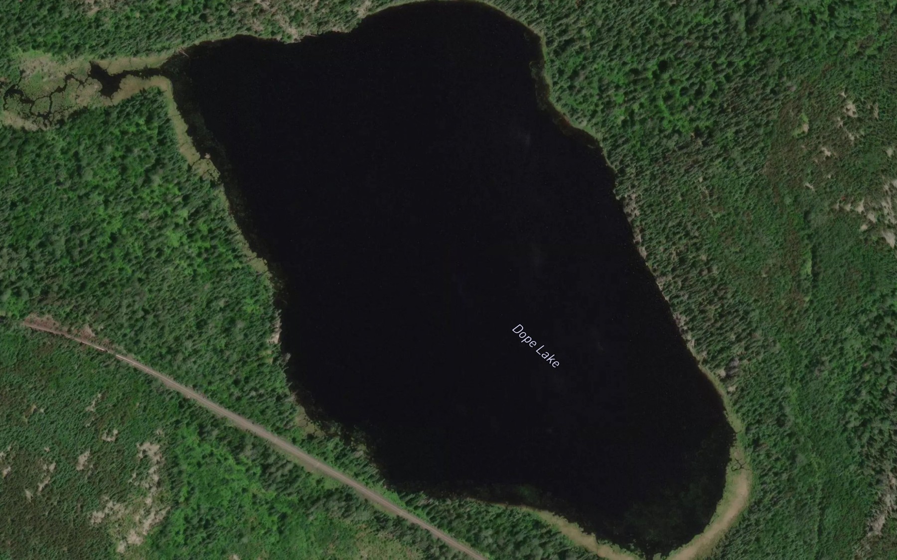 Satellite map of the Dope Lake