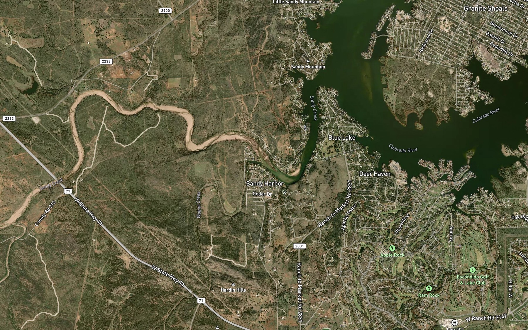 Satellite map of the Walnut Creek