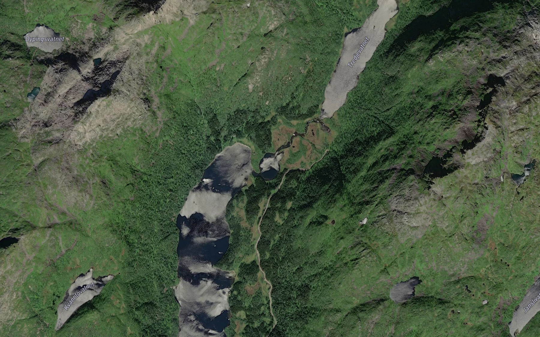 Satellite map of the Andre Bresjevatnet