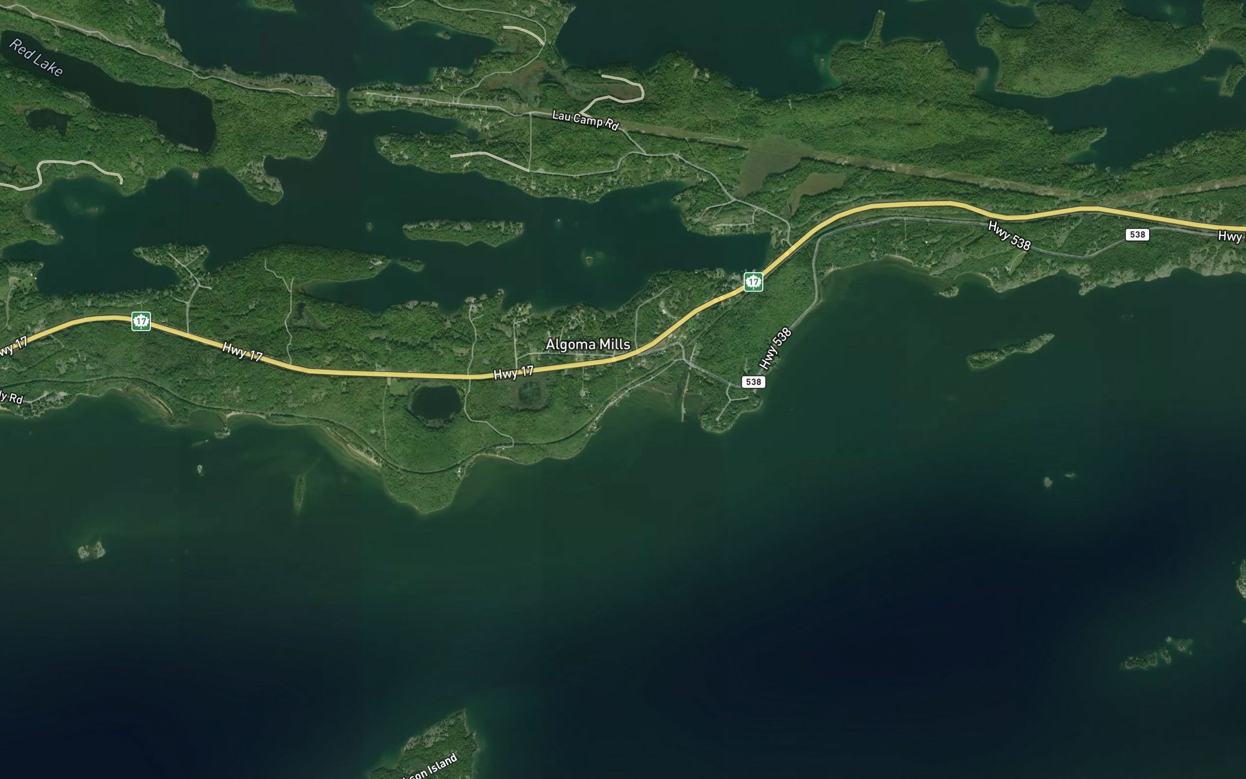 Satellite map of the Lauzon River
