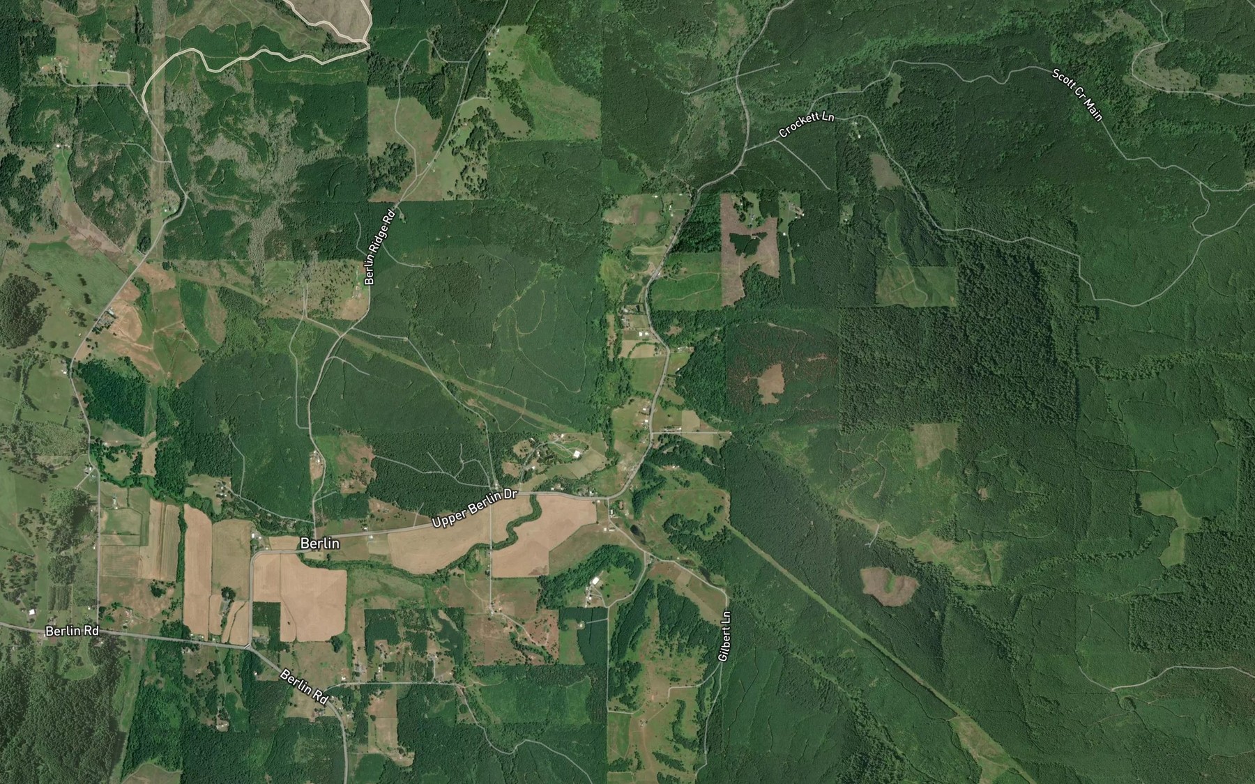 Satellite map of the Jack Creek