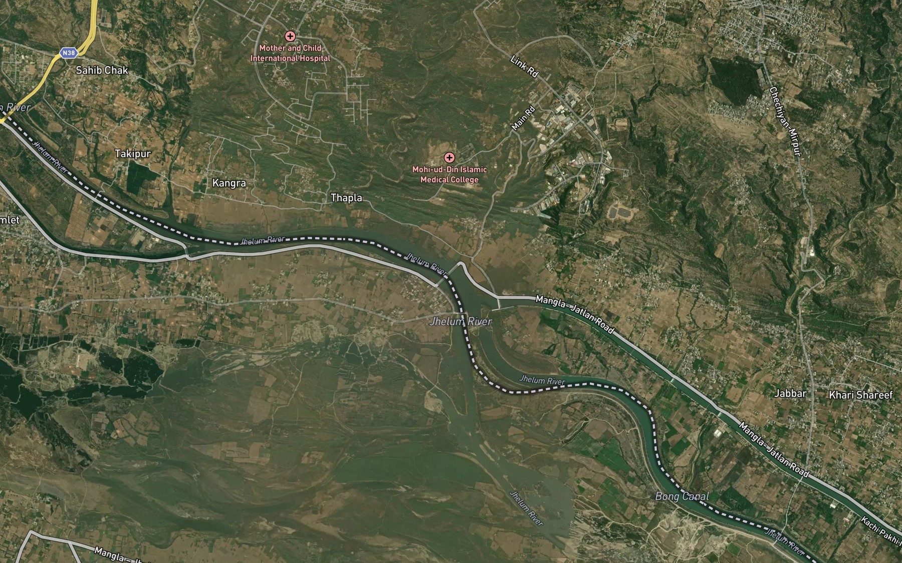 Satellite map of the Jabar Nala