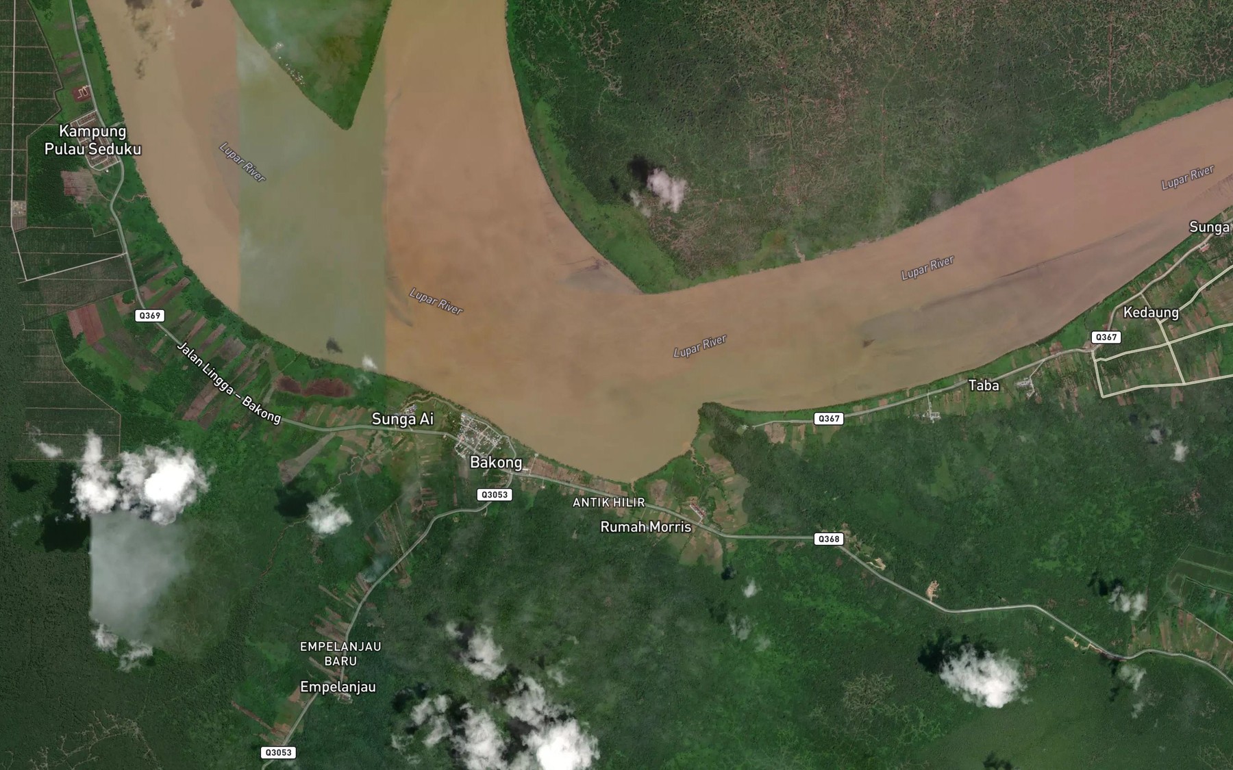 Satellite map of the Sungai Setirau