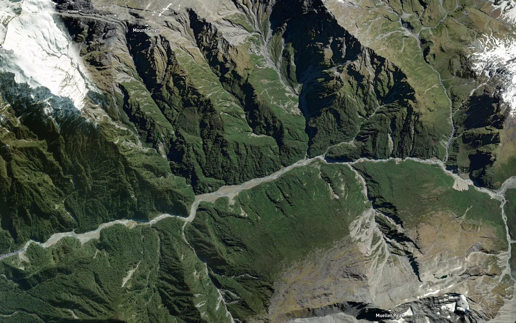 Satellite map of the Pot Luck Creek